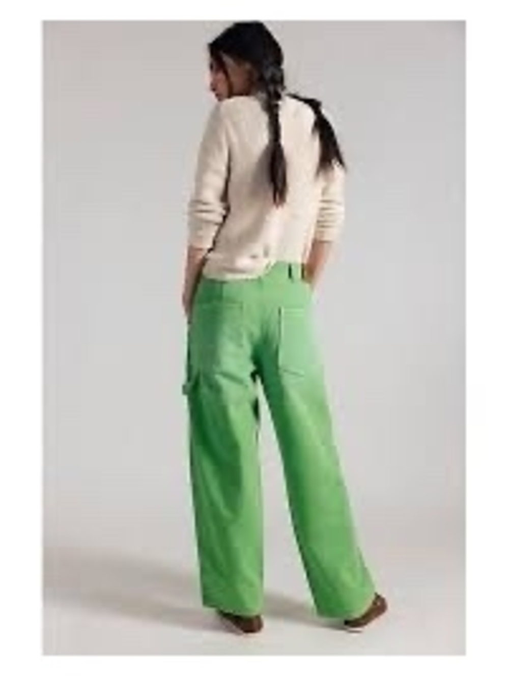 We The Free Easton High-Waisted Green Cotton Barrel-Leg Pants Size 26
